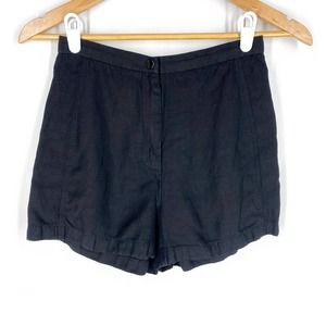 Wilfred Le Fou Black Crepe Shorts 3" High Waisted Linen Blend Aritzia 2
